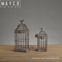 Mayco Set 2 Table Centerpiece Square Shabby Little White Vintage Birdcage for Garden